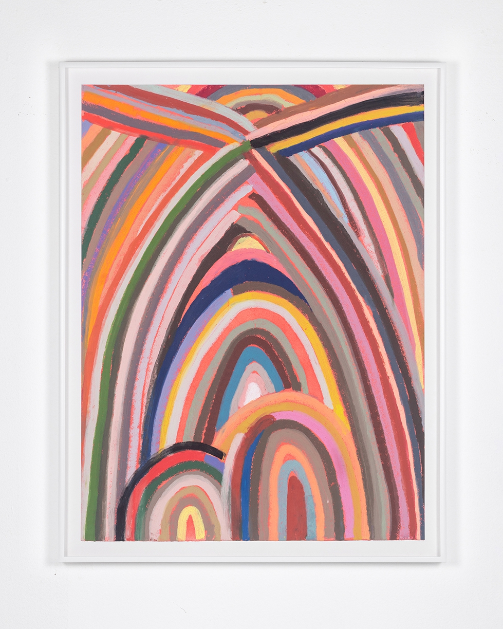 Joe Rudko, Bridge, 2025, Oil pastel on paper, 24 x 18 inches, Framed size 26 x 20 x 1 inches