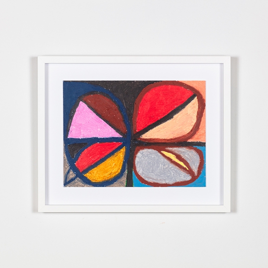 SOLD Joe Rudko, Clover, 2024, Oil Pastel on paper, 9 x 12 inches, Framed size 13 x 16 x 1.25 inches