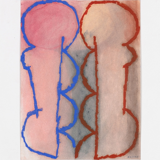 Joe Rudko, Different Name for the Same Thing, 2025, Oil pastel on paper, 12 x 9 inches