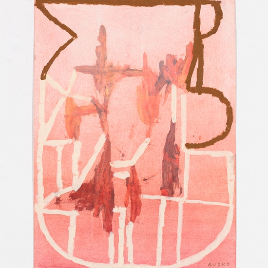 Joe Rudko, Kintsugi, 2025, Oil pastel on paper, 12 x 9 inches