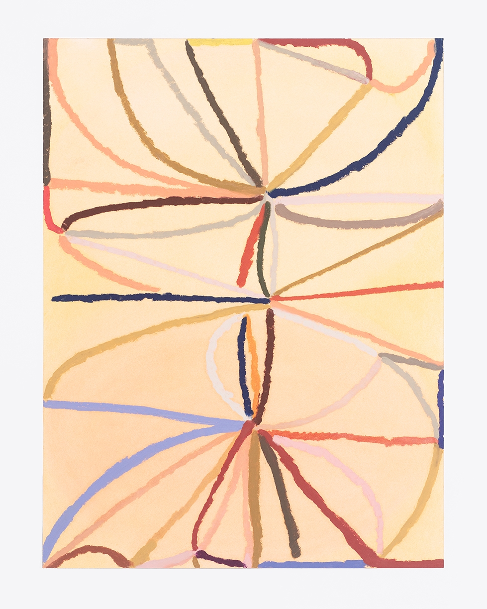 Joe Rudko, Light Behind Closed Eyes, 2025, Oil pastel on paper, 24 x 18 inches