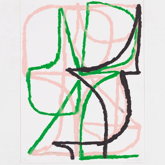 Joe Rudko, Meditation in a Forest, 2025, Oil pastel on paper, 12 x 9 inches