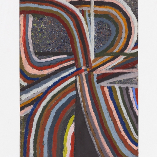 Joe Rudko, Meditation in an Emergency, 2025, Oil pastel on paper, 14 x 10 inches