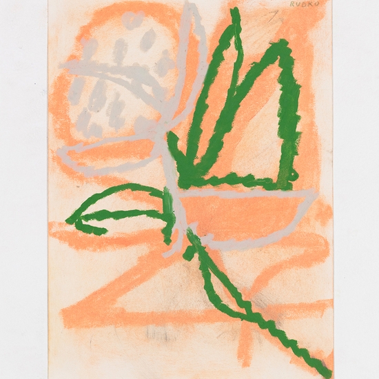 Joe Rudko, Message from a Flower, 2025, Oil pastel on paper, 12 x 9 inches