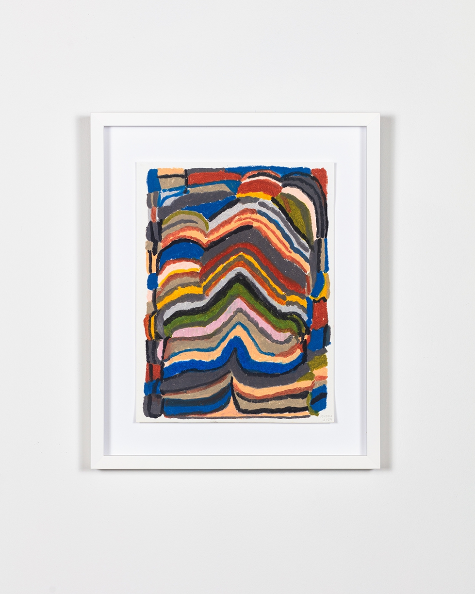 Joe Rudko, Morning Stack, 2024, Oil Pastel on paper, 12 x 9 inches, Framed size 16 x 13 x 1.25 inches