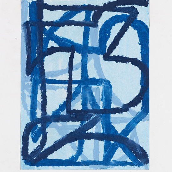 Joe Rudko, Ocean Meditation, 2025, Oil pastel in paper, 12 x 9 inches