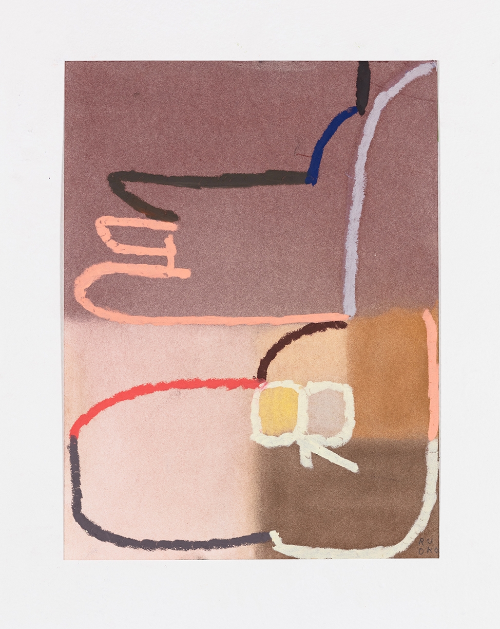 Joe Rudko, One Shoe Off, 2025, Oil pastel on paper, 12 x 9 inches