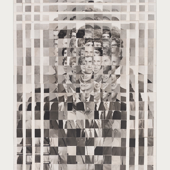Joe Rudko: Portrait Quilt (Study), 2023, Found photographs on paper, 20 x 16 inches