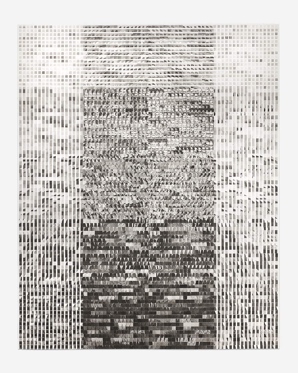 Joe Rudko: Portrait Quilt, 2023, Found photographs on paper, 86 x 65 inches unframed