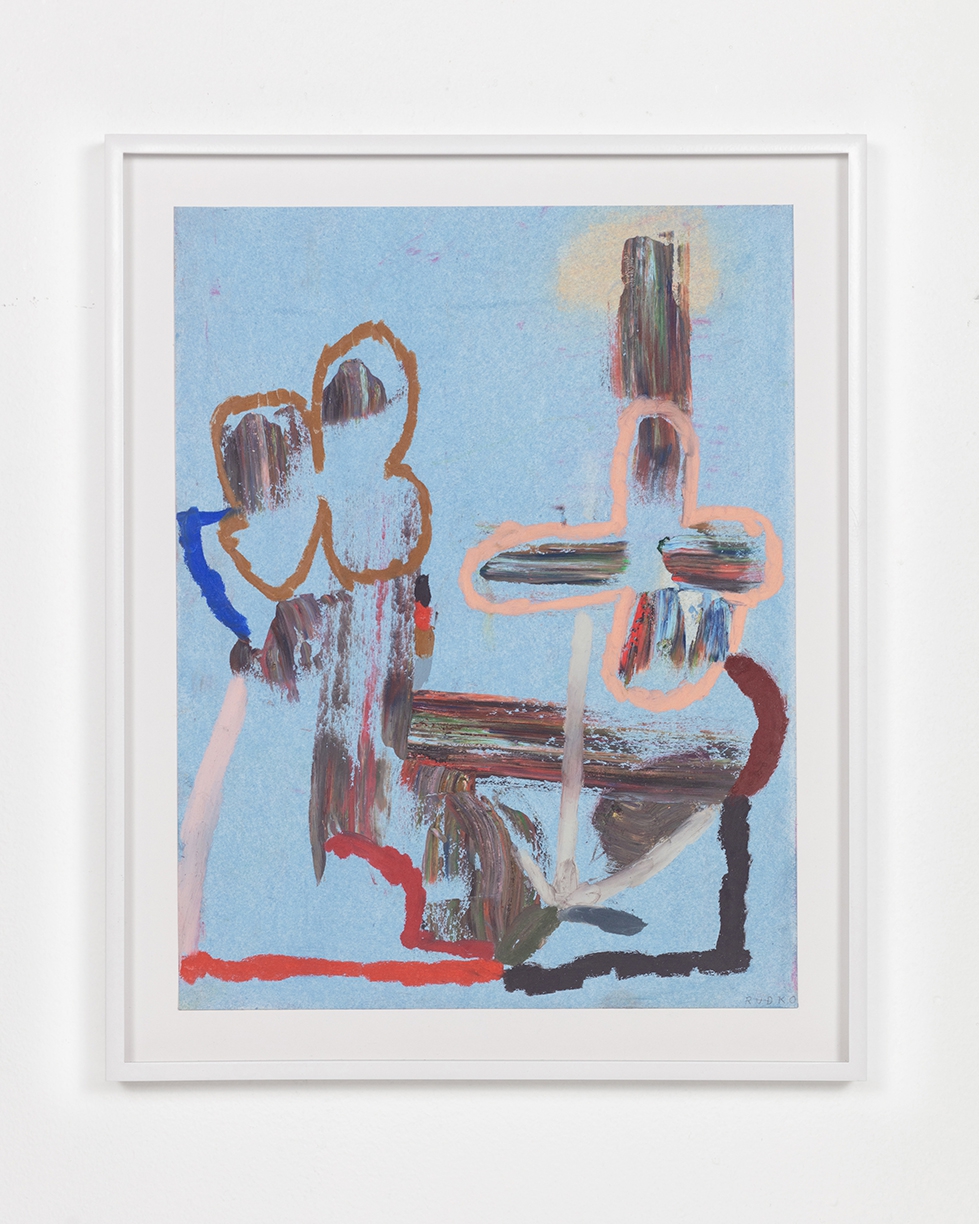 Joe Rudko, Slow Bloom, 2025, Oil pastel on paper, 14 x 11 inches, Framed size 15.5  x 12.5 x 1 inches