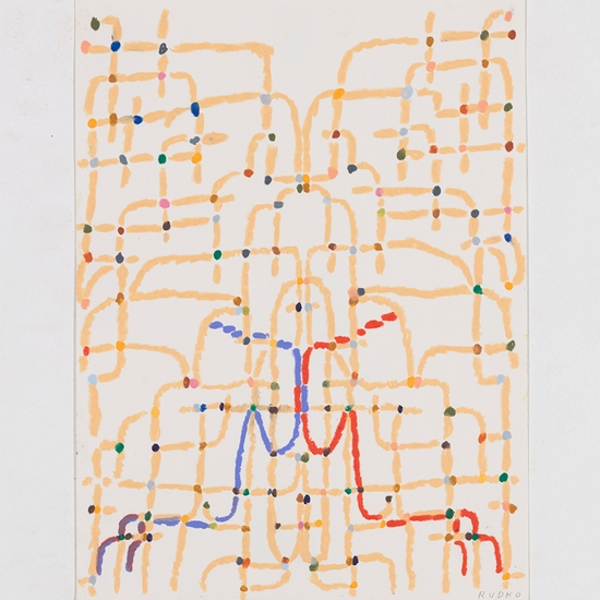 Joe Rudko, Sun Touch Apollo, 2025, Oil pastel on paper, 12 x 9 inches