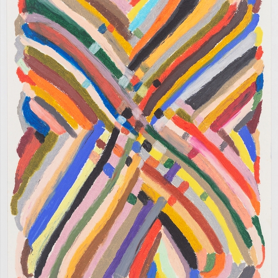Joe Rudko, Weaver, 2024, Oil pastel on paper, 14 x 11 inches