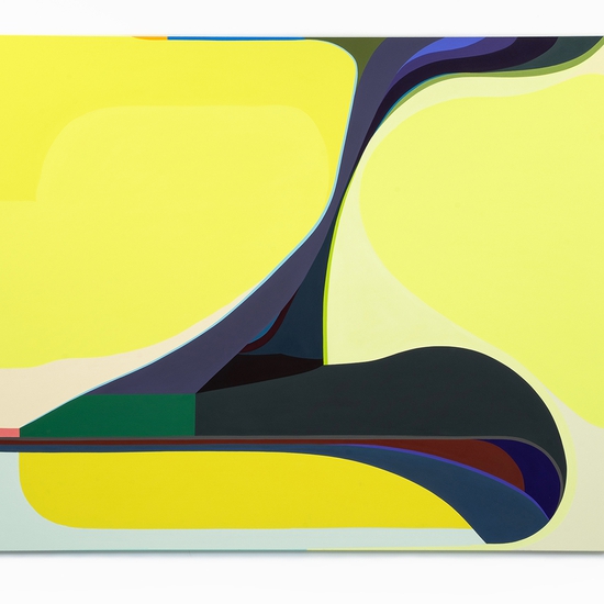 Brian Sanchez, Afterburn, 2025, Vinyl emulsion on canvas, 60 x 72 x 2 inches
