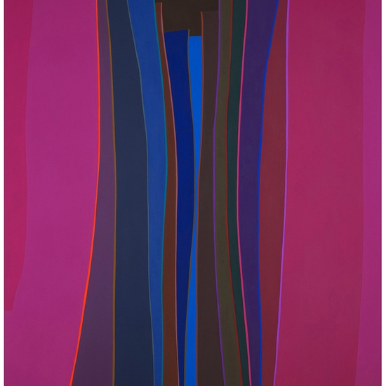 Brian Sanchez: Ascend, 2022, Vinyl emulsion on canvas, 80 x 60 inches (framed dimensions: 81.25 x 61.25 x 2 inches)