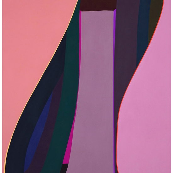 Brian Sanchez: Ebb Out, 2022, Vinyl emulsion on canvas, 54 x 40 inches (framed dimensions: 55.5 x 41.25 x 2.5 inches)
