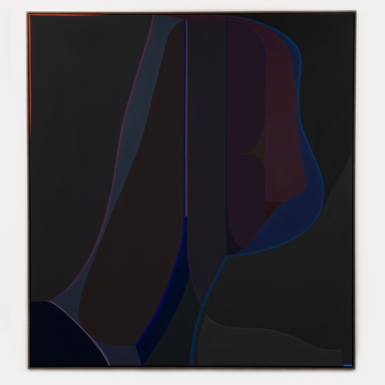 Brian Sanchez, Spectre, 2025, Vinyl emulsion on canvas, 74 x 68 x 2 inches, Framed size 75 x 69 x 2.25 inches