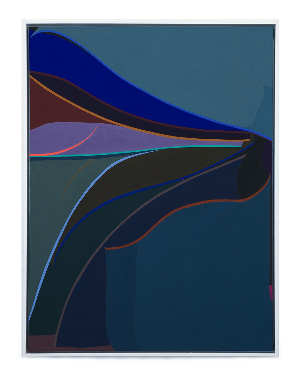 Brian Sanchez, Worldline, 2024, Vinyl emulsion on canvas, 40 x 30 inches, Framed dimensions 41.25 x 31.25 x 2.25 inches