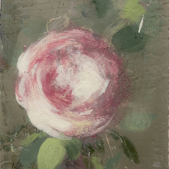 Tony Scherman: The Coming Good (21017), 2020-21, Encaustic on canvas, 16 x 12 x 1.75 inches