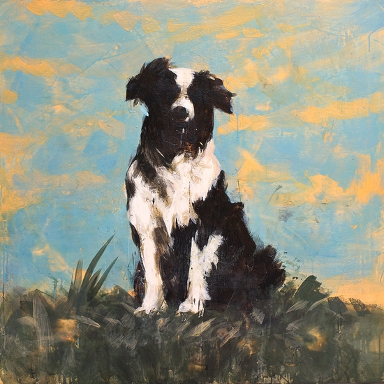 Tony Scherman: Cerberus, 2012-21, Encaustic on canvas, 48 x 48 inches