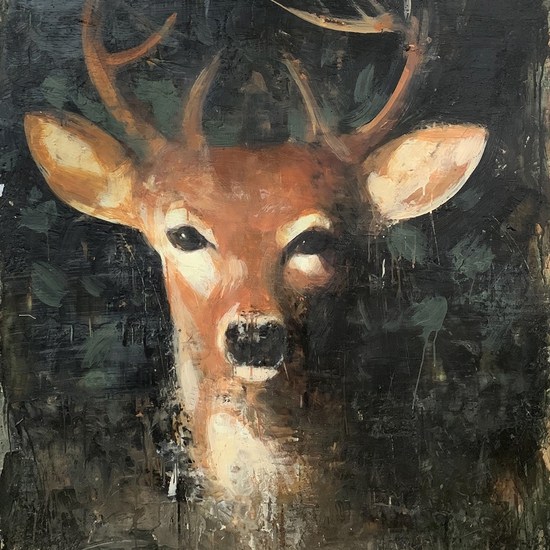 Tony Scherman: Diana as Stag, 2015-20, Encaustic on canvas, 48 x 42 inches