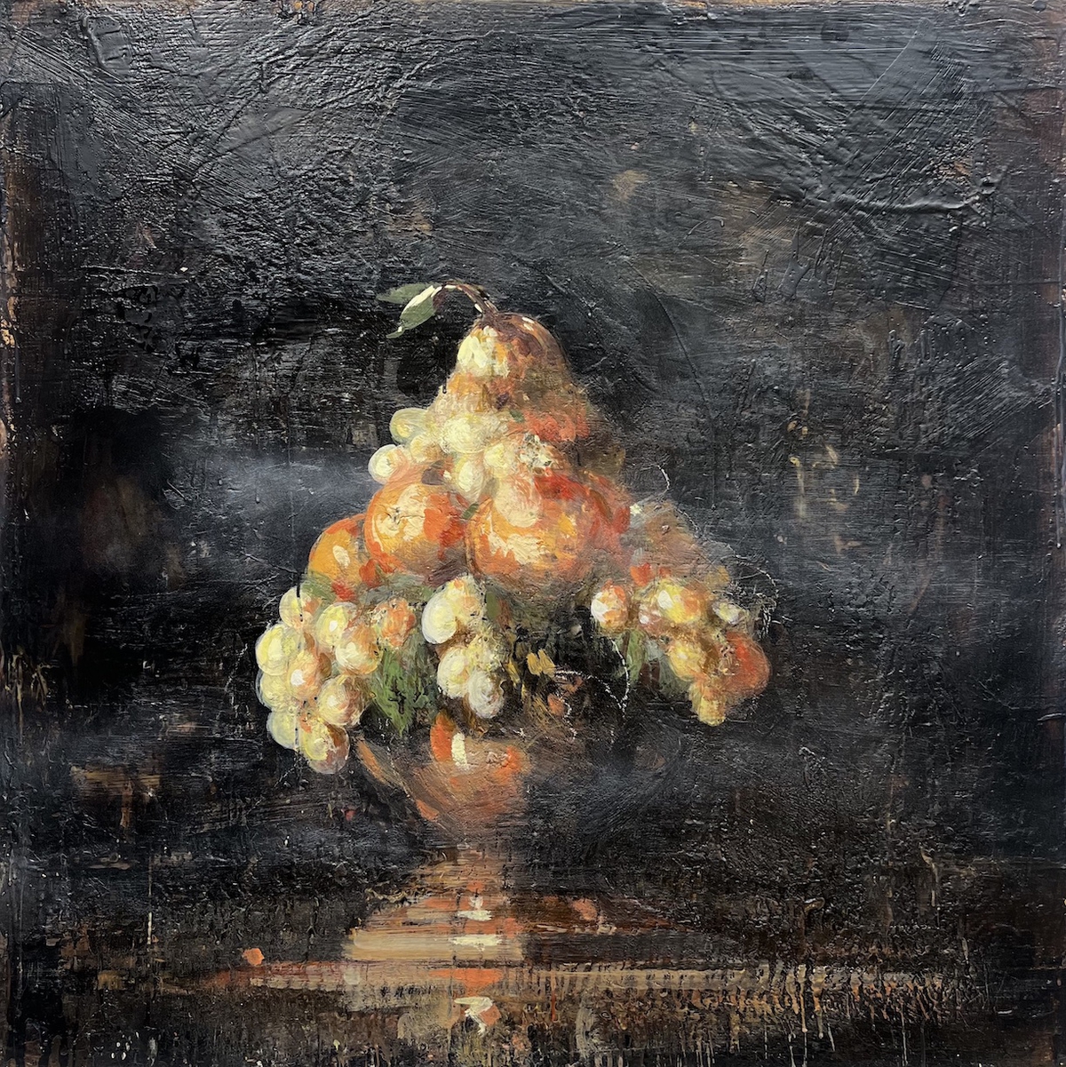 Tony Scherman: Fruit, 2005-2006, Encaustic on canvas, 48 x 48 inches