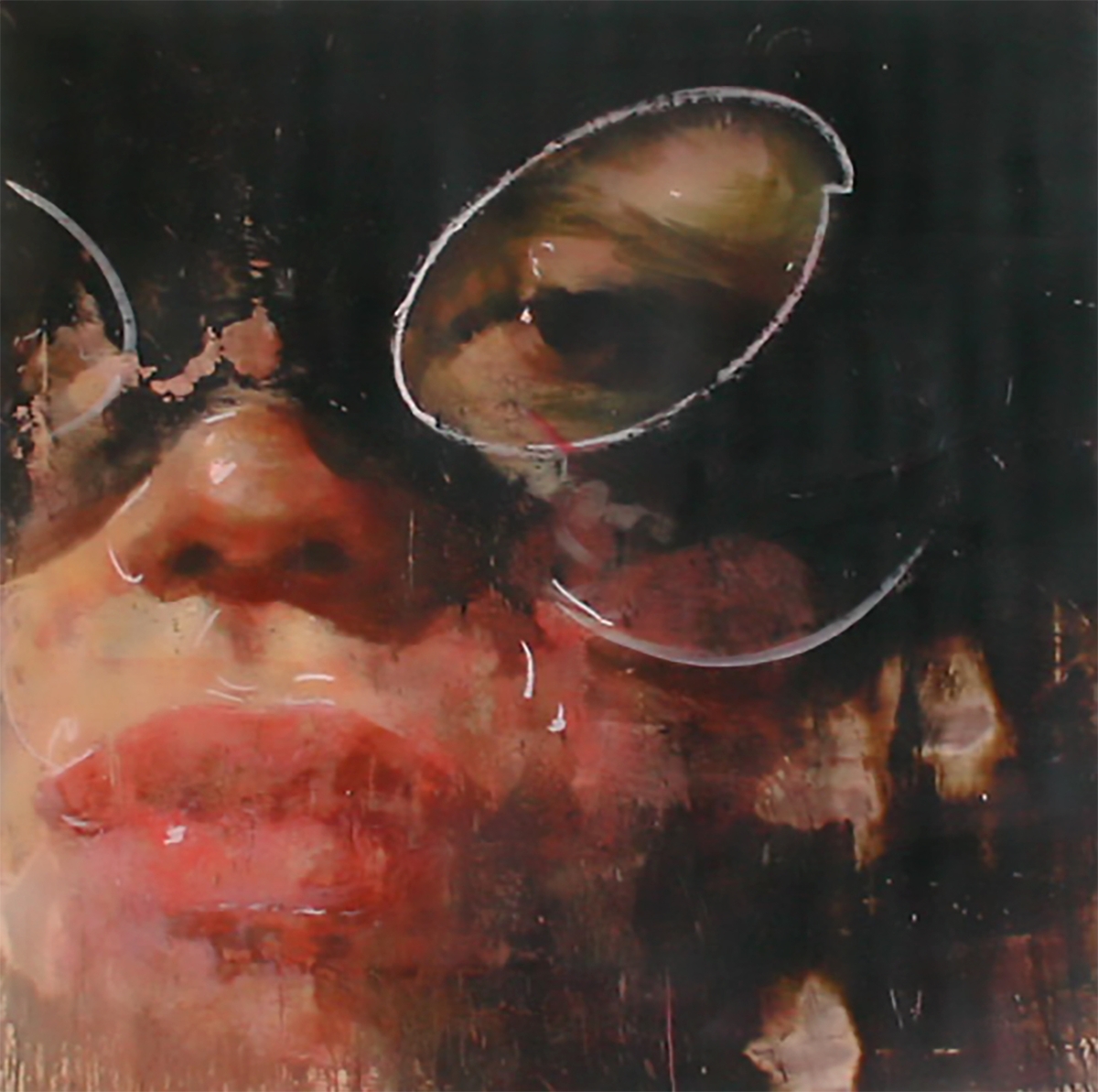 Tony Scherman, Jocasta, 2004, Encaustic monotype, 20 x 20 inches
