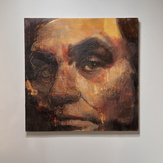 Tony Scherman: Lincoln, 2005-2006, Encaustic on canvas, 60 x 60 inches