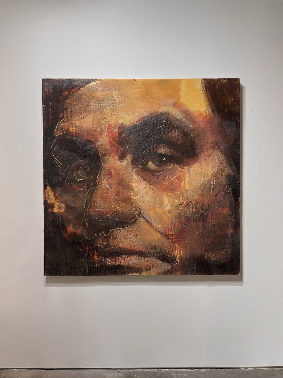 Tony Scherman: Lincoln, 2005-2006, Encaustic on canvas, 60 x 60 inches