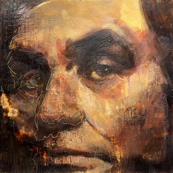 Tony Scherman: Lincoln, 2005-2006, Encaustic on canvas, 60 x 60 inches