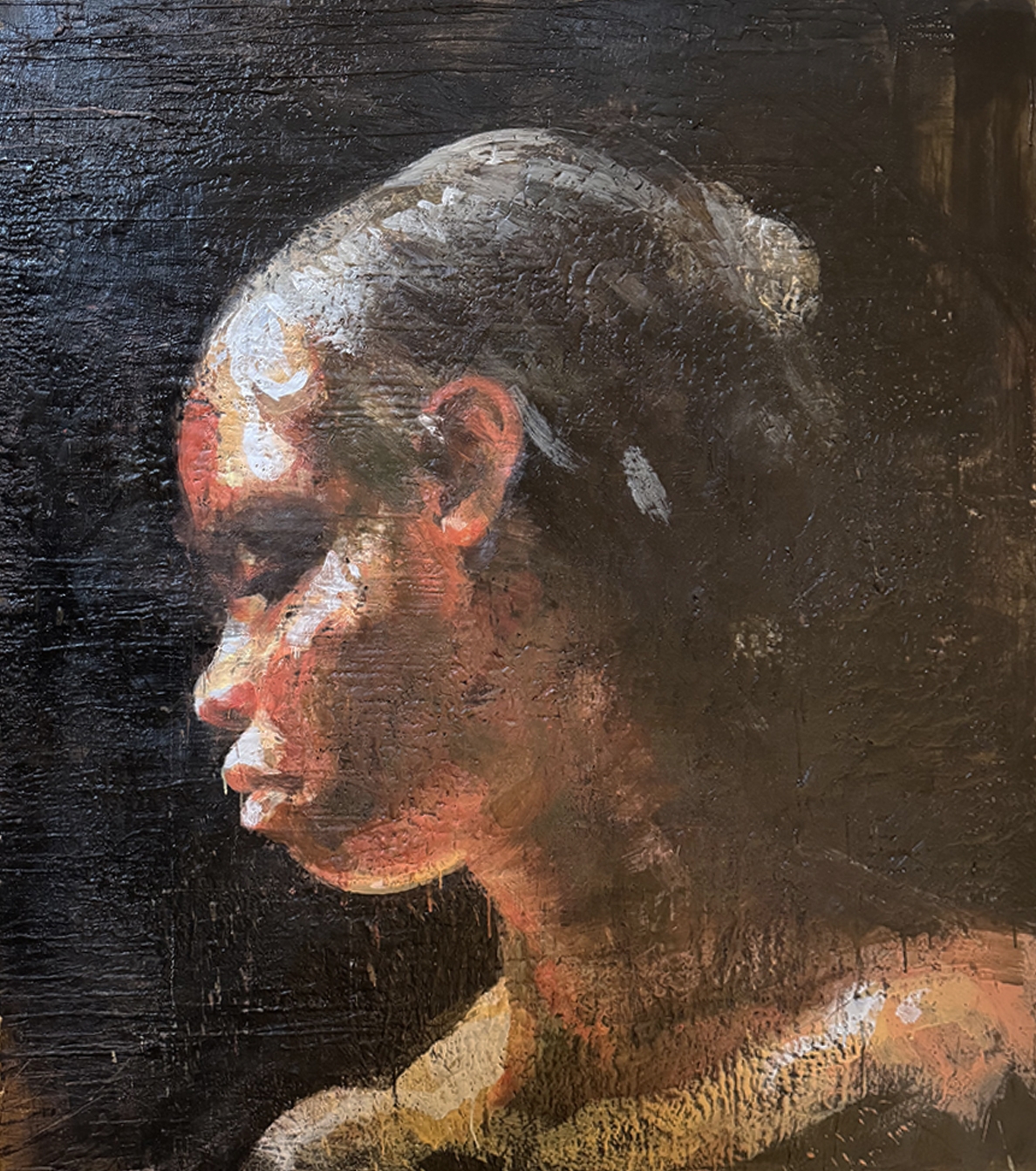 Tony Scherman, Simone as Slave, 2006-2007, Encaustic on canvas, 60 x 54 x 2 inches