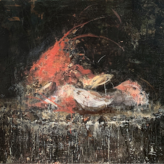 Tony Scherman: The Last Mussel (18015), 2018, Encaustic on canvas, 60 x 72 inches