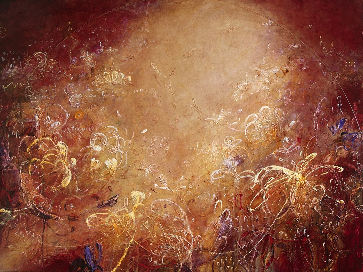 Michael Schultheis, Benediction of Orbits, 2026, Acrylic on canvas, 36 x 48 x 1.5 inches
