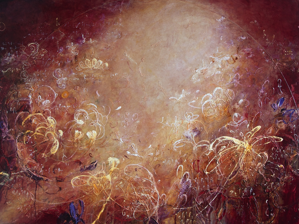 Michael Schultheis, Benediction of Orbits, 2026, Acrylic on canvas, 36 x 48 x 2 inches