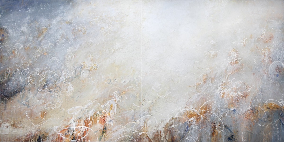 Michael Schultheis, Breath of Copernicus, 2026, Acrylic on canvas, 60 x 120 x 2 inches