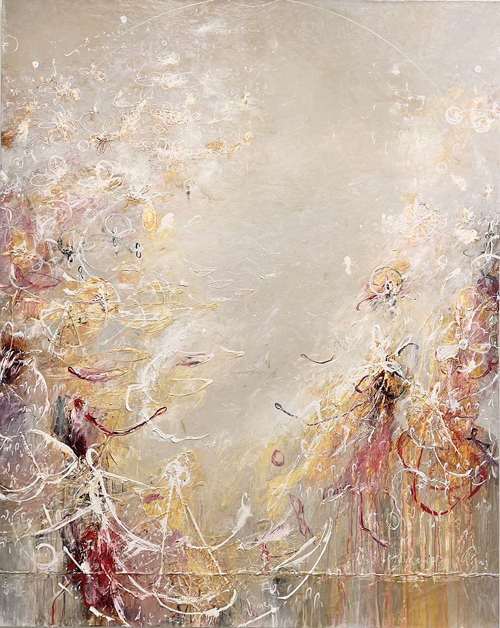 Michael Schultheis, Buoyancy in Fibonacci, 2025, Acrylic on canvas, 60 x 48 x 2.5 inches