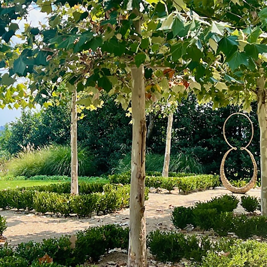 Installation view of Michael Schultheis' sculpture at a private residence, courtesy of designer Carrie Healy