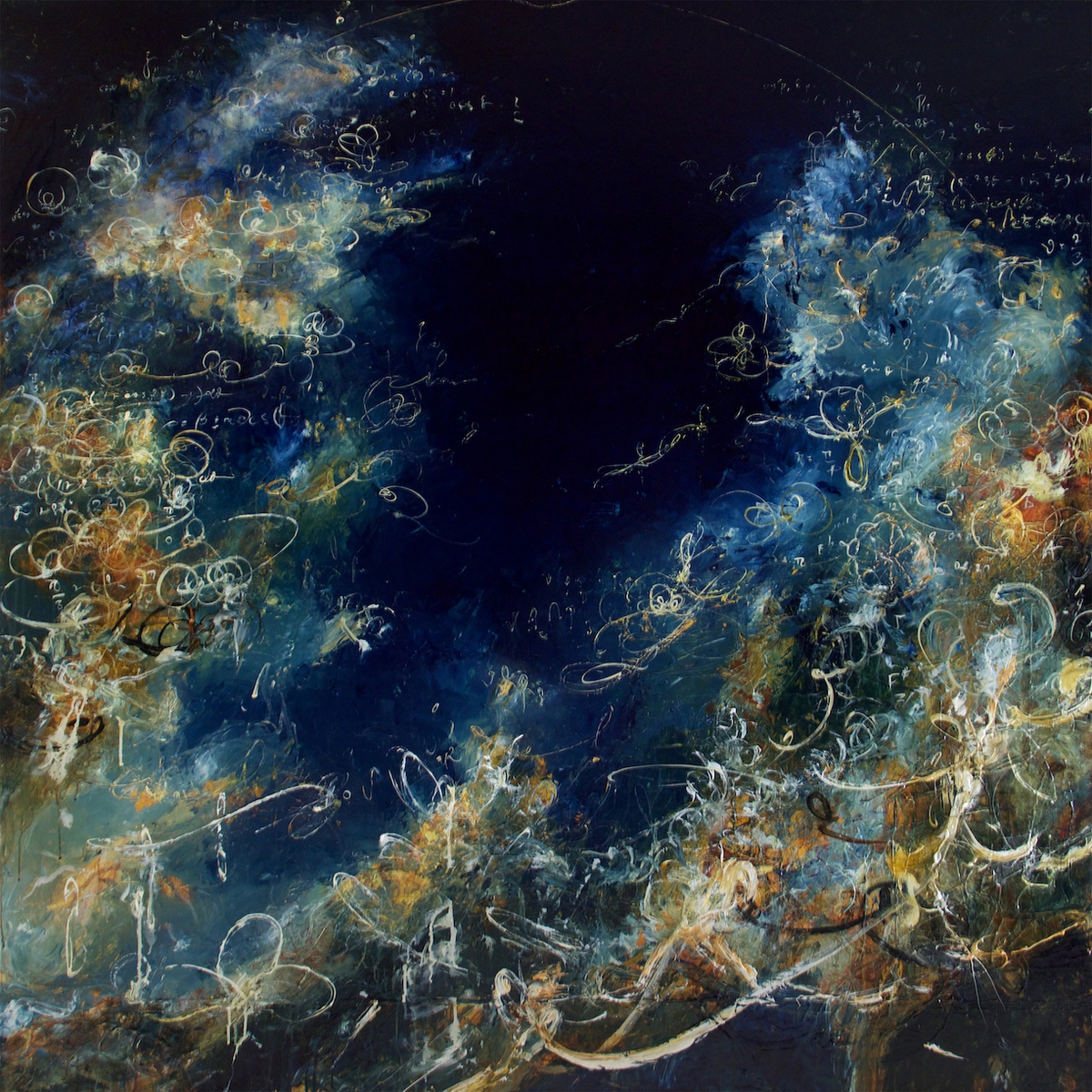 Michael Schultheis: Contentment in the Cycloids of Ceva, Evening, 2019, Acrylic on Canvas, 60 x 60 x 2.5 inches