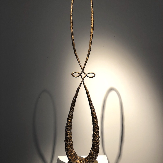 Michael Schultheis: Cycloids of Ceva Committing, 2020, Bronze, 48 x 9 x 3 inches