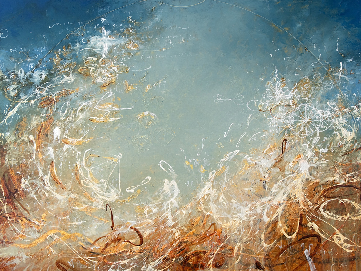 Michael Schultheis: Fibonacci Curves of Joy, 2024, Acrylic on canvas, 30 x 40 x 2.5 inches