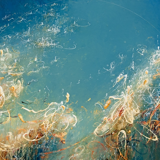 SOLD Michael Schultheis: Petite Essence of Fibonacci, 2024, Acrylic on canvas, 36 x 48 x 2.5 inches