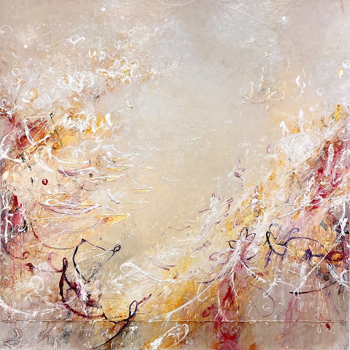 Michael Schultheis, Reflections on Fibonacci, 2025, Acrylic on canvas, 48 x 48 x 2.5 inches
