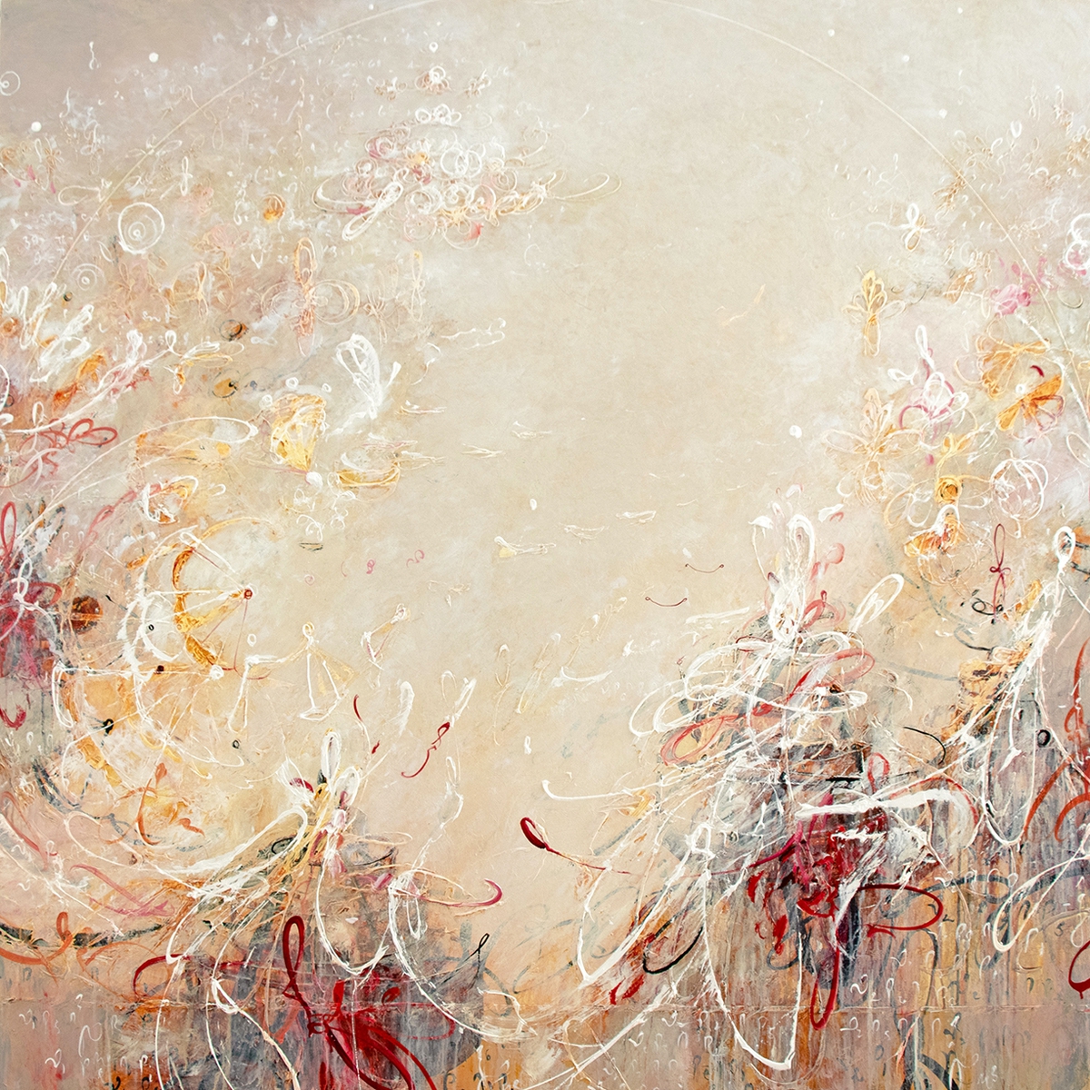 Michael Schultheis, Tranquil Fibonacci, 2025, Acrylic on canvas, 60 x 60 x 2 inches