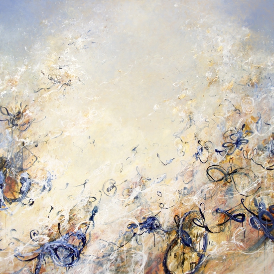 Michael Schultheis: Venn in Pirouettes in Indigo, 2018, acrylic on canvas, 60 x 60 inches