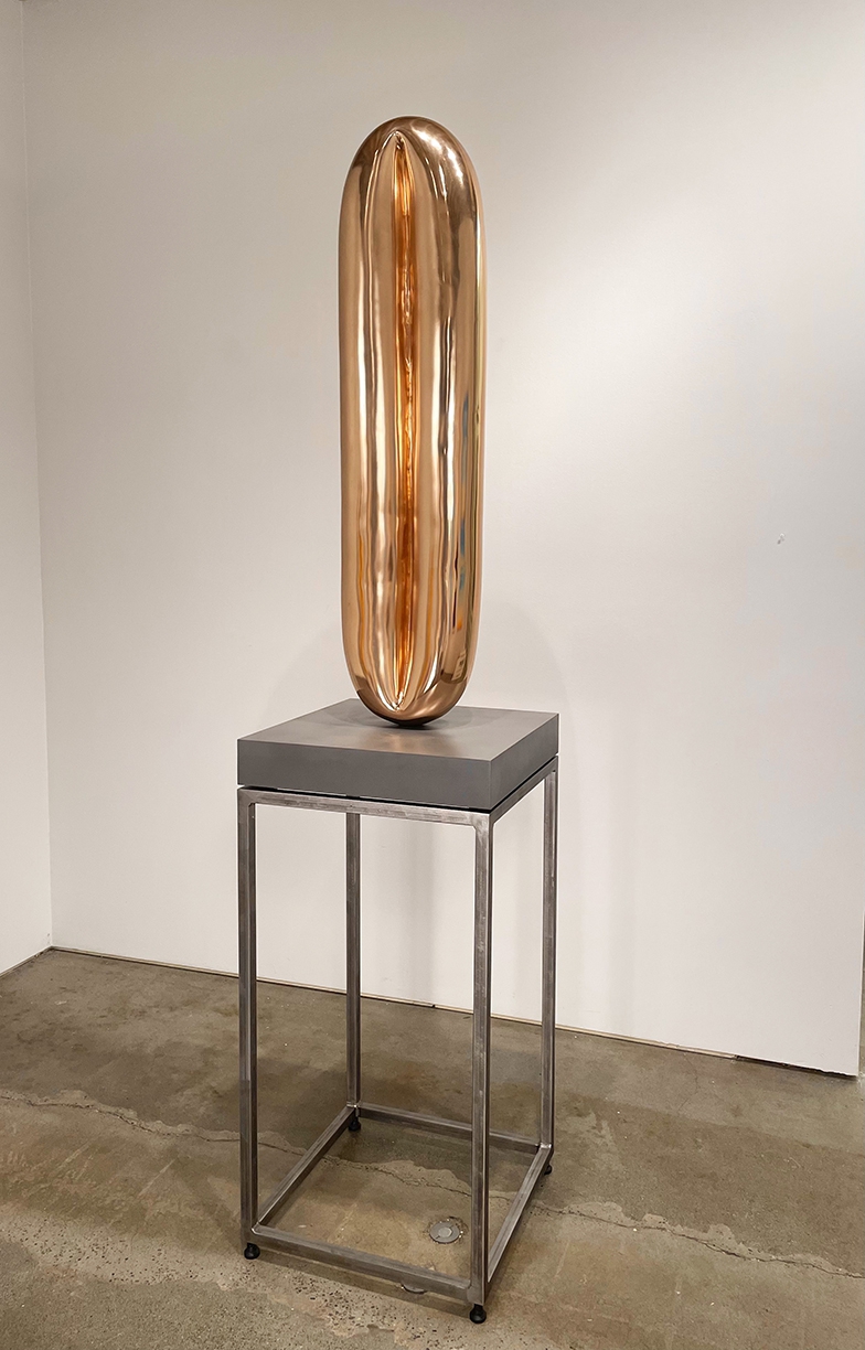 Michael Schultheis: Vitruvian Breath, 2021, Bronze and Breath, Edition of 5, 48 x 12 x 6 inches