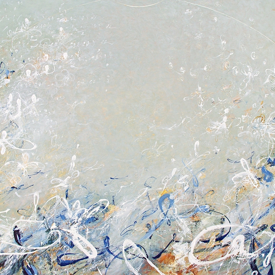 Michael Schultheis: Vitruvian Whispers, 2021, Acrylic on canvas, 30 x 48 x 2 inches
