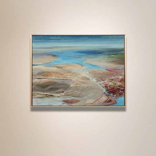 Philip Govedare: Delta, 2022, Oil on canvas, 47 x 60 inches (framed dimensions: 48 x 61.5 x 2.25 inches)