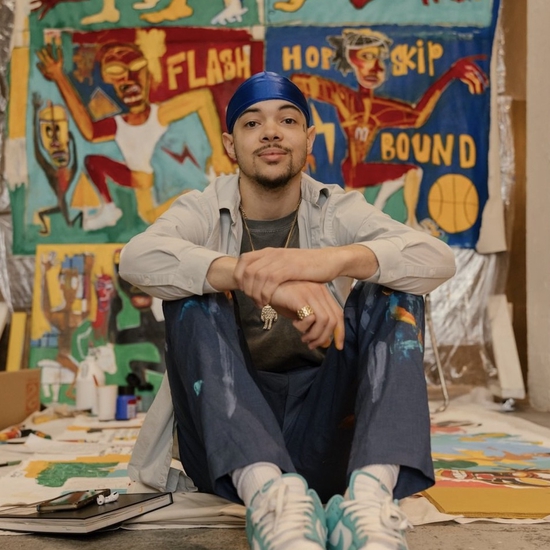 Xavier Kelley in the studio