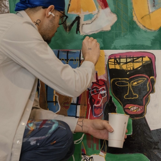 Xavier Kelley in the studio