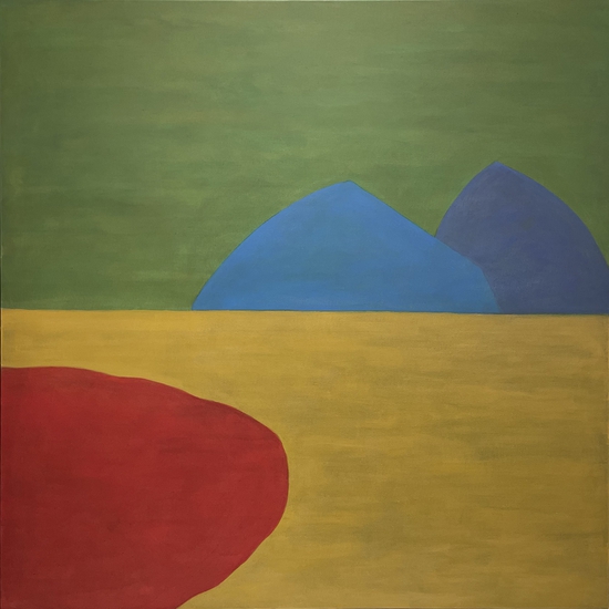 Stuart Silk, Untitled 4- 25, 2025, Oil on canvas, 48 x 48 x 1.5 inches, Framed size 49.5 x 49.5 x 2.5 inches