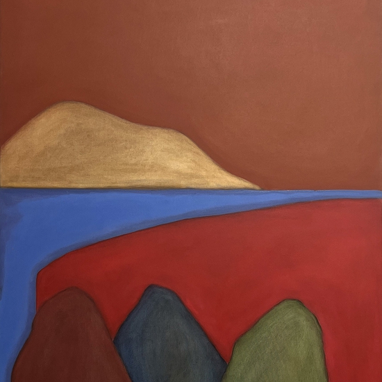 Stuart Silk, Untitled 5- 25, 2025, Oil on canvas, 48 x 36 x 1.5 inches, Framed size 49.5 x 37.5 x 2.5 inches